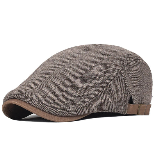 Lovas™ | Moderne Heren Pet met Herringbone Motief