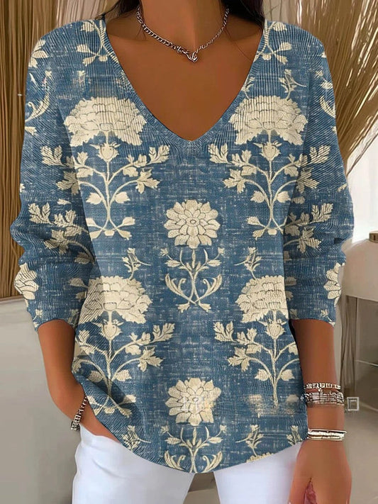 Béatrice – Kleurrijke trui met V-hals