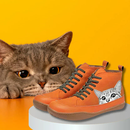 Leren laarzen voor kattenfans