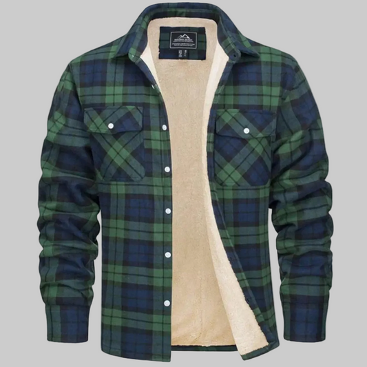 Warm heren vest met ruitpatroon en zachte fleece voering