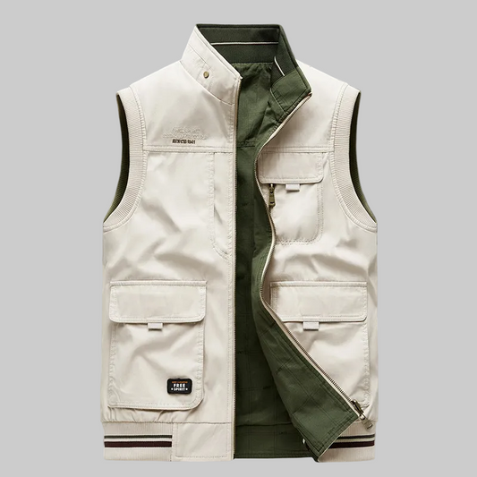 Crispin – Mouwloze Vest met Veel Zakjes